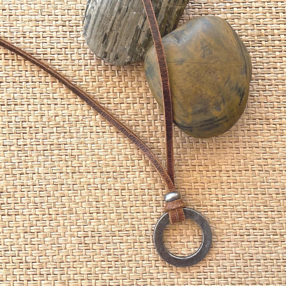 Manly Soft Rich Brown Suede Eyeglass Chain: silver loop, Adjustable Lanyard - Picture 4 of 11